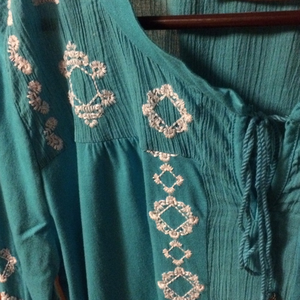 Bohemian turquoise top - Picture 5 of 5